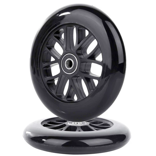 AOWISH 125mm Scooter Wheels 125mmX24mm Scooter Replacement Wheel w/Bearings ABEC-9 for Razor A3 Kick Scooter, DeltaWing Scooter, Swing Wiggle Scooter, Flicker Scooter, Wheel Chair, etc (2-Pack, Black)