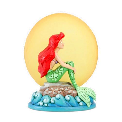 Enesco Disney Traditions by Jim Shore The Little Mermaid Ariel Sitting on Rock by Moon Figurine, 7.5 Inch, Multicolor