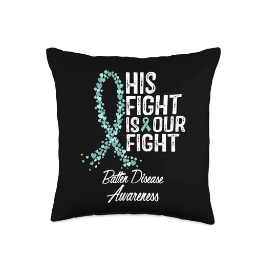 Batten Disease Awareness Products Fight Batten Disease Awareness Throw Pillow, 16x16, Multicolor