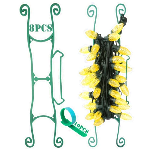 ABUNRO 8pcs Christmas Lights Storage Holder with 10pcs Cable Ties, 16in Holiday Light Storage Holder for Electric Cords, String Lights with Each Holds Up to 160ft - Not Include String Lights