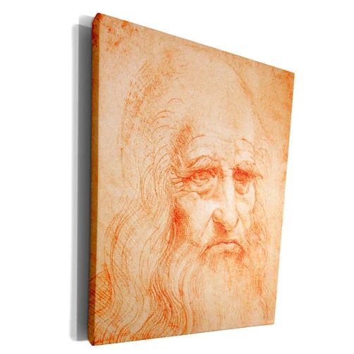 3dRose Museum Grade Canvas Wrap - Self Portrait red chalk by Leonardo da Vinci 1519 BLN Leonardo da Vinci Collection