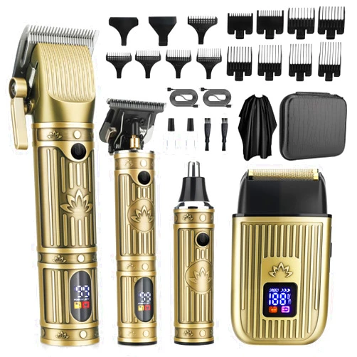 Saoilli Hair Clippers for Men Professional,Beard Trimmer Hair Trimmer Kit,Cordless Clippers and Trimmers Set,Electric Razor Shavers for Men,Nose Trimmer Mens Grooming Kit for Barber,LED Display