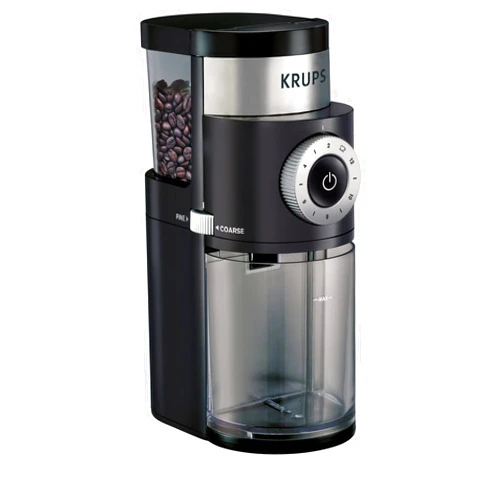 KRUPS Precision Burr Coffee Grinder: 12 Settings, 8 oz Capacity for Drip, French Press, Espresso, Pour Over, Cold Brew - Stainless Steel, 110W, Auto-Stop, Easy Clean - Coffee Grinders for Home Use