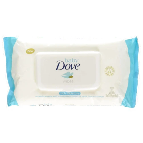 Dove Baby Wipes Rich Moisture 30 Count (2 Pack)