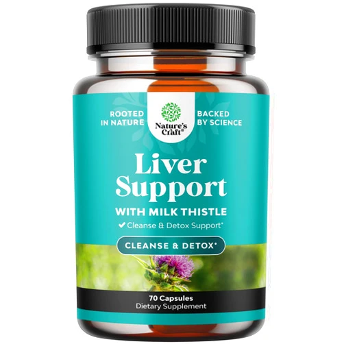Natures Craft Liver Cleanse Detox & Repair - Milk Thistle Supplement for Digestion & Immune Health - Ginger Root, Choline & Dandelion Root - Herbal Liver Support with Silymarin, Beetroot & Artichoke - 70 Count