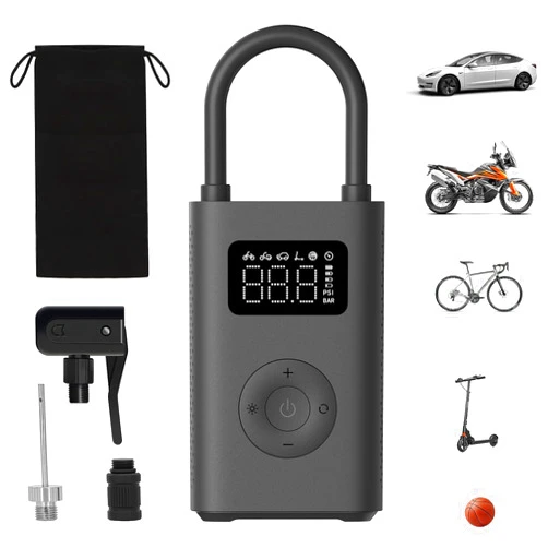 Xiaomi Portable Electric Air Compressor, 150 PSI Tire Inflator for Car, Scooter, Bike Tires and Balls - Cordless with Digital Pressure Detection