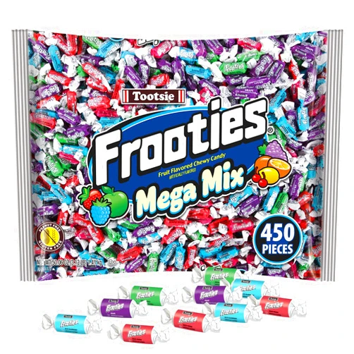 Frooties Mega Mix - 450 Pieces Assorted Fruit Flavor Chewy Candy - Over 3 lb. Bag of Bulk Treats - 50.06 oz