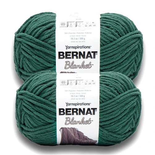 Bernat Blanket BB DEEP SEA Yarn - 2 Pack of 300g/10.5 oz - 100% Polyester - #6 Super Bulky - 220 Yards - Knitting/Crochet