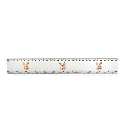 Azeeda 'Weish Corgi' 30cm (12 Inch) White Plastic Ruler (RL00076144)