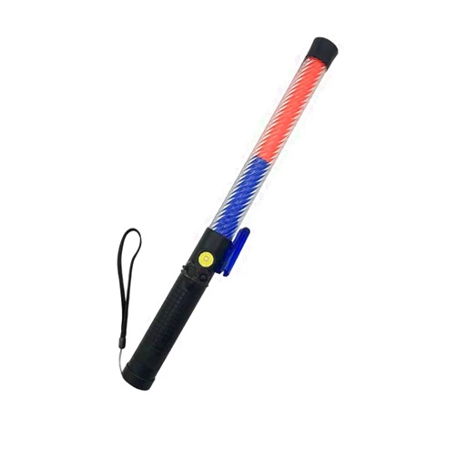 poyoelf Traffic Wand with Whistles Handheld Flashlight,Portable Police Flashlight Safety Baton Red/Blue Warning Flashing Light for Hiking,Outdoor Camping,Traffic Guides (L18)