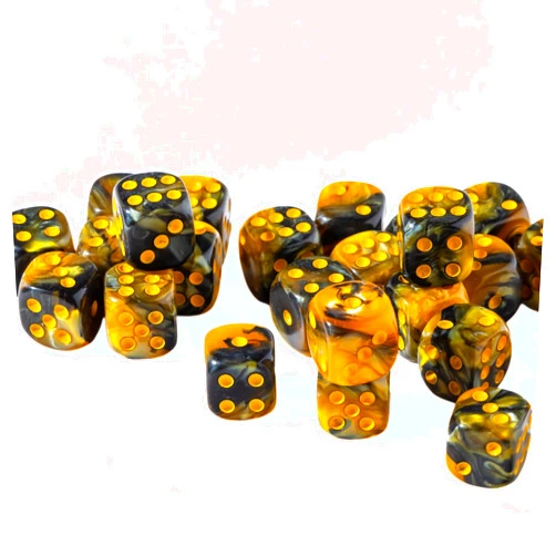 EASY ROLLER DICE CO 25 Count Pack of 12mm D6 Dice - Matching Collection of 6 Sided Dice with Pips (Bumble Bee)