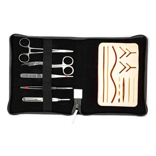 Meril Suture Practice Kit- Basic Surgical Skills for Medical Students, Nurses, Includes Premium Suture pad with 14 pre-Cut Wounds