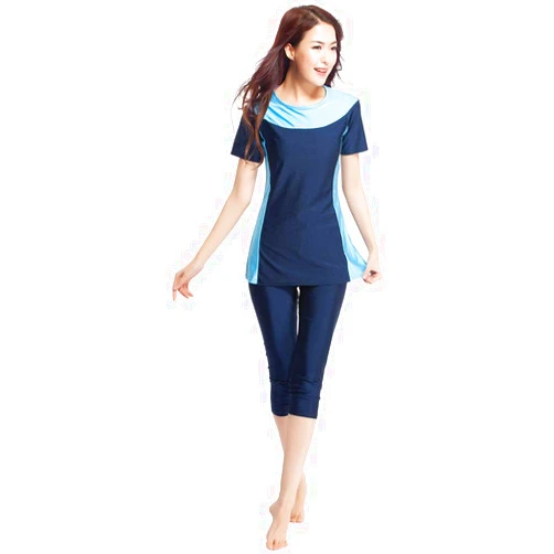 TianMaiGeLun Muslim Swimsuits for Women 2 Pieces Muslim Burkini Short Padded Surfing Suit Beachwear