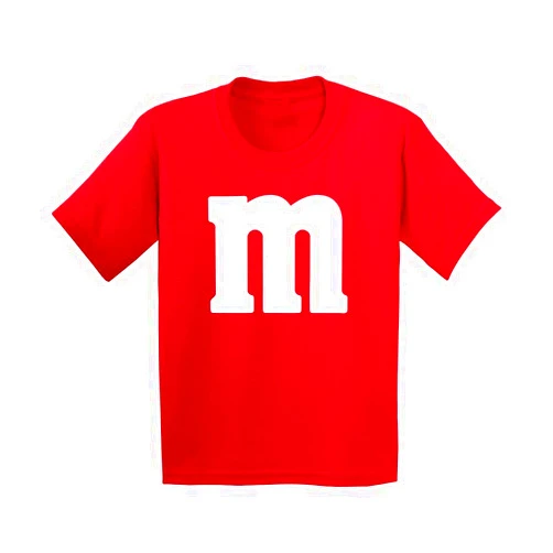 Veracco Letter M Halloween Costumes Youth T_Shirt Funny Halloween Team Group T-Shirt