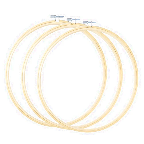 Caydo 3 Pack 12 Inch Wood Embroidery Hoop Circle Cross Stitch Hoop Ring for Art Craft Handy Sewing