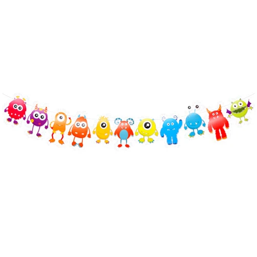 Little Man Little Monster Banner for Monster Theme Birthday Party Decorations, Baby Shower Party Supplies, Cartoon Monster Garland