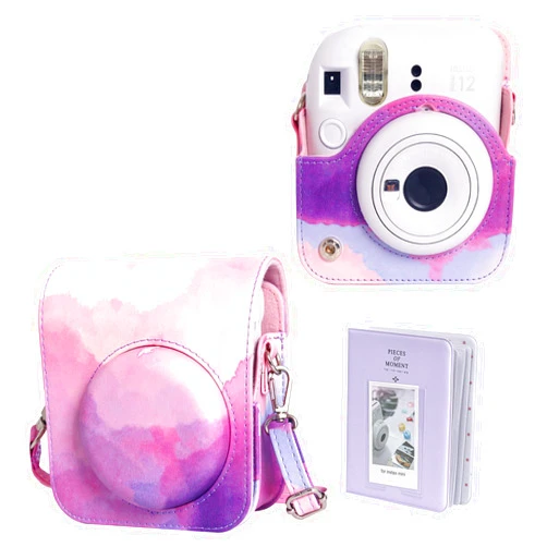 WOGOZAN Protective Case for Fujifilm Instax Mini 12 Instant Camera - With Light-sensitive Holes, Lower Right Lens Fit, Specially Designed for Mini 12 Camera (Dreamy Clouds)