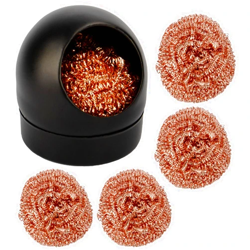 Kaisiking Soldering Iron Tip Cleaner Solder Tip Cleaner - 5pcs Solder Tip Cleaning Wire Ball & Base Holder for Cleaning Soldering Irons and Tips