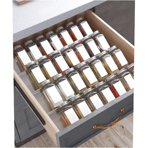 Antimbee Spice Drawer Organizer, 4 Tier- 4 Pack Acrylic Spice Rack Tray for Drawer,Kitchen Spice Rack Tray for Countertop expandable From 13