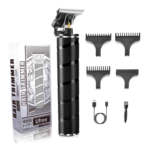 Ufree Mens Beard Trimmer, Zero Gapped T Blade Liners, Cordless Hair Clippers, Electric Razor Shavers for Men, Grooming Kit for Hair Cutting, Gifts for Men(Black)