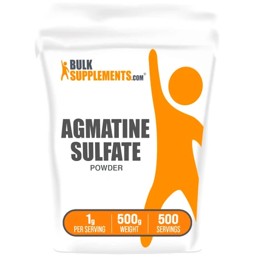 BulkSupplements.com Agmatine Sulfate Powder - Nitric Oxide Supplement, Agmatine Sulfate 1000mg - Unflavored & Gluten Free, 1000mg per Serving, 500g (1.1 lbs) (Pack of 1)