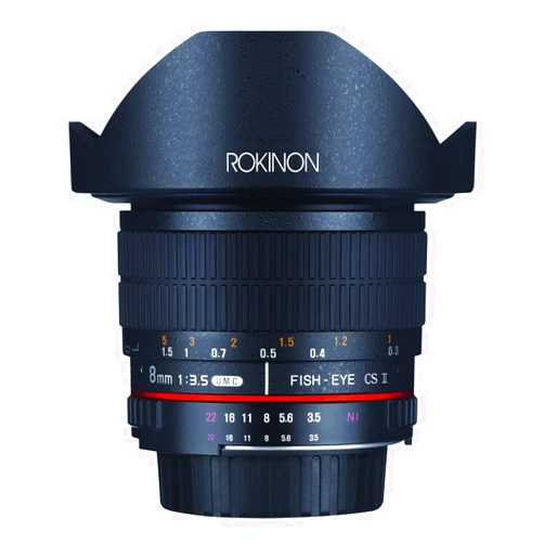 Rokinon 8mm f3.5 AS IF MC CSII DH Fisheye Lens with Removable Hood for Olympus and Panasonic Micro 4/3 (MFT) Mount Digital Cameras (HD8M-MFT)