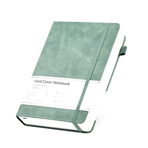 CAGIE Lined Journal Notebook for Women Men 320 Pages 100 Gsm Paper Thick Leather Journal A5 Hardcover Journals for Writing College Ruled Notebooks for Work Note Taking Diary, 5.7x8.3 In, Green