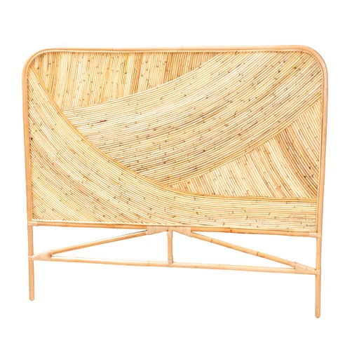 Baxton Studio Delphi Natural Rattan Standalone Headboard, Queen
