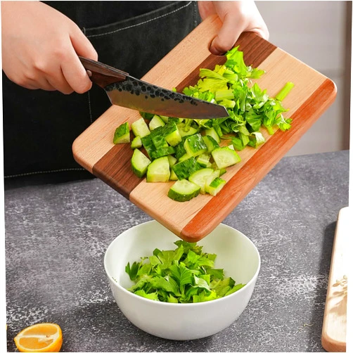 CONSDAN Small Wood Cutting Board for Kitchen, Hardwood Chopping Board for Meat, Vegetables, Fruits, Bread, and Cheese 10 x 7 x 10/16 in