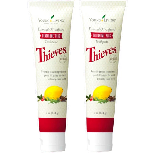 Young Living Thieves Dentarome Plus Toothpaste | 4 oz (2-Pack) | Natural Oral Care for a Bright Smile | Thieves-Infused Toothpaste | Naturally Derived Ingredients