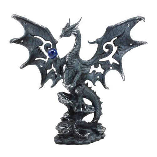 Ebros Gift Ebros Draco Fantasy Gothic Dragon with Blue Orb Statue 8