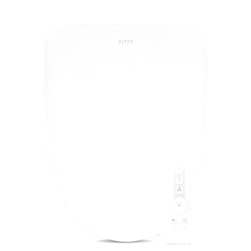 ALPHA BIDET iX Pure Bidet Toilet Seat in Round White | Ultra Low Profile | Endless Warm Water | Arced Stainless Steel Nozzle | Blue LED Nightlight | Dryer…