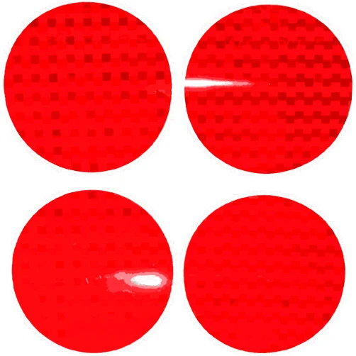 LiteMark DOT-SAE Red Dot 3 Inch Round High Reflective Prismatic Lenses with Durable Protective Transparent Layer for Safety and Increased Visibility (Pack of 4 Reflectors)