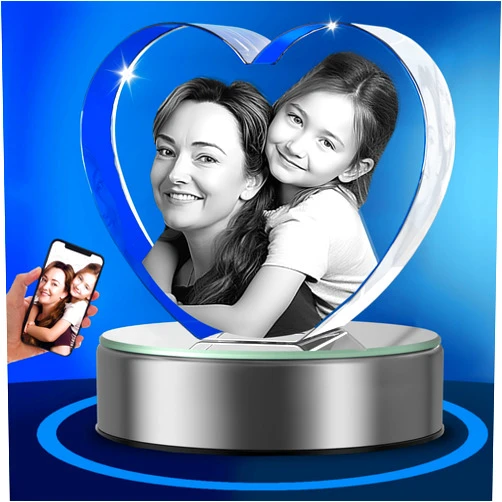 C.light 3D 3D Crystal Photo, Personalized Gift for Mother’s Day, Mom, Wife, Women, Grandma – Custom Photo in Crystal, Unique Gift for Birthday, Anniversary, Memorial