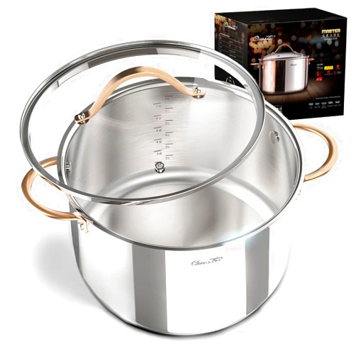 Ciwete 8 Quart Stock Pot, 3 Ply Stainless Steel Stock Pot, Soup Pot Cooking Pot with Lid, Induction Pot for Cooking, Stainless Steel Healthy Cookware Stockpots with Cover Dishwasher Safe