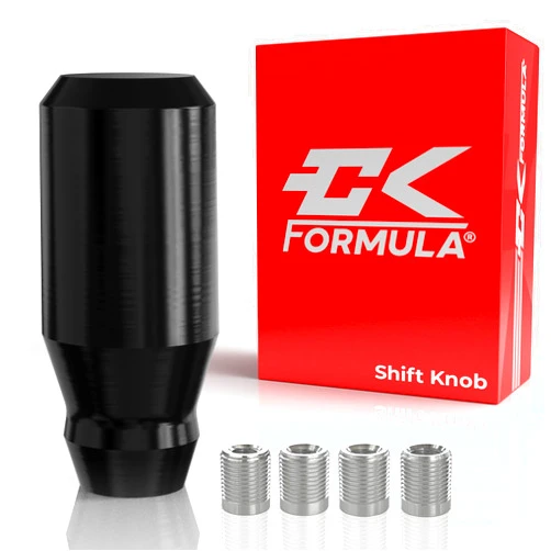 CK FORMULA Black Shift Knob - 4 5 6 Speed Manual Gear Shifter Knobs & Buttonless Automatic, Metal Threaded Adapter, JDM Shift Knob, Car Accessories, Pack of 1