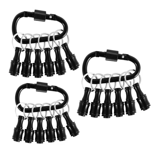 TKSDWBLTY 18Pcs 1/4inch Hex Shaft Screwdriver Bit Holder Portable Extension Bar Keychain Screw Adapter Aluminum Alloy Drill Extension Bit Holder with 2 Carabiner for Screw Driver