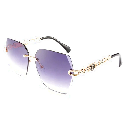 FEISEDY Classic Rimless Sunglasses Women Metal Frame Diamond Cutting Lens Sun Glasses B2567