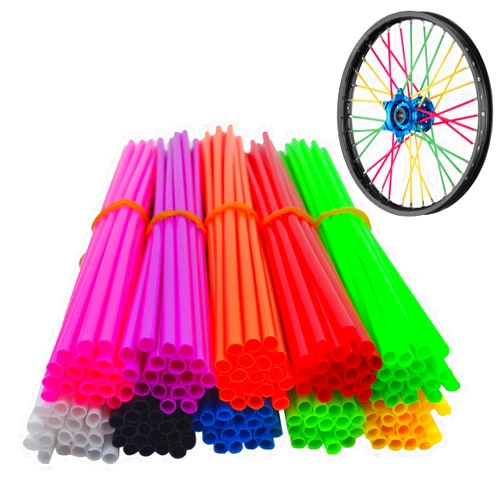 DXMWWTP 180 PCS Spoke Skins Spoke Covers Plastic Bike Wheels Decorations Dirt Bike Rim Wraps Protector,10 Colors Bicycle Spoke Covers for Motocross Motorcycle Bicycle Wheelchair Accessories