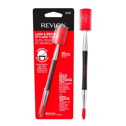 Revlon Lash & Brow Styling Tool, Dual Ended Eyelash Separator & Eyebrow Brush Spoolie, Works with Mascara & Brow Makeup, 1 count