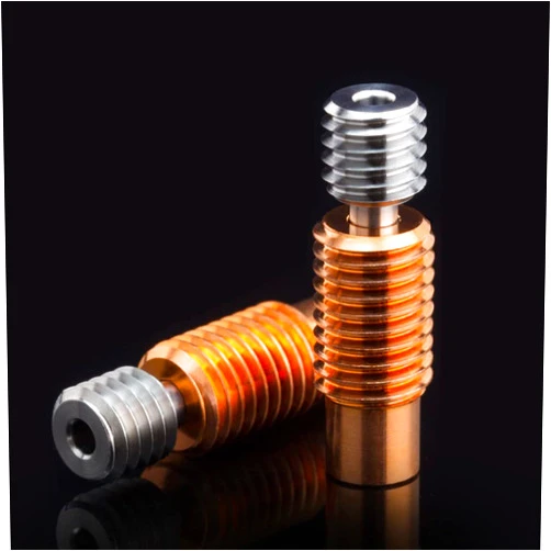 BZ 3D 2PCS V6 Titanium Alloy Bi-Metal Heatbreak,Upgrade V6 All Metal Bimetal Heat Break for V6 Volcano Hotend Heater Block for Prusa i3 MK3/MK3S Heatbreak 1.75MM Filament.
