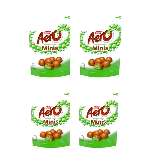 TRENDNSAVE AE-RO Peppermint Milk Chocolate Minis 135 g Pouch, 135g/4.8 oz (Pack of 4) Shipped from Canada by Trendnsave