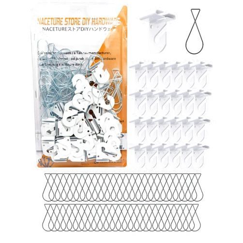 NACETURE 75 PCS Drop Ceiling Hook For Hanging – 25 Pack White Heavy Duty Ceiling Hooks & 50 Pack Drop Ceiling Clips Suspended Ceiling Decorations Tile Hanger for Classroom Office Home Wedding (75 PCS SET)