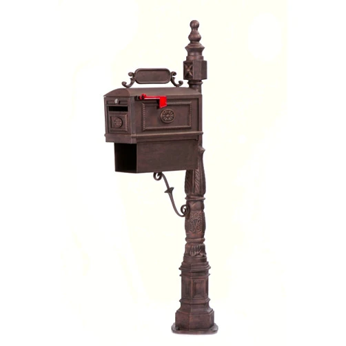 Better Box Mailboxes Locking Victorian Barcelona Decorative Cast Aluminum Better Box Mailbox with Paper Box Bronze