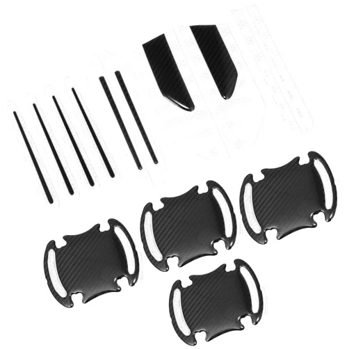 GOSO 12 Pieces Reflective Car Stickers Set Rearview Mirror Reflective Warning Stickers Car Side Reflective Stickers Car Handle Protectors and Handle Paint Scratch Films for Car Safety (Silver Tone)