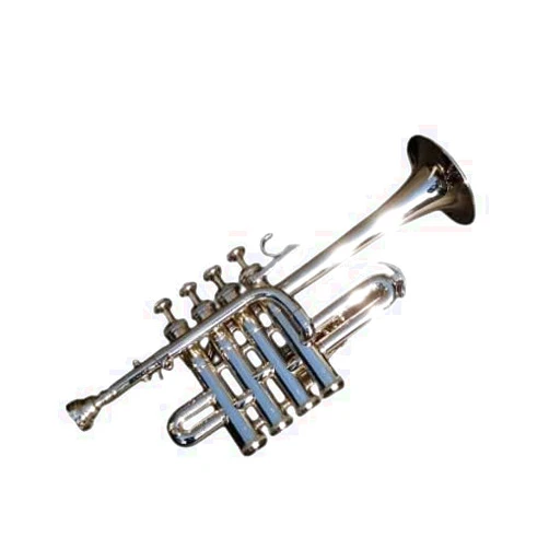 Queen Brass Bb Piccolo Trumpet - Chrome Finish, Student Practice Kit with Hard Case, Mouthpiece & Cleaning Set, Perfect for Beginners & Ideal Christmas Gift