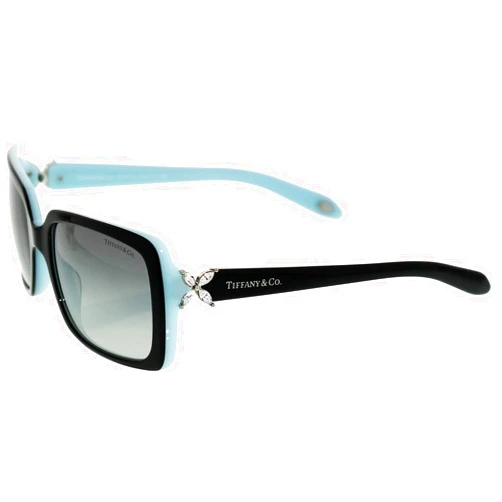 Tiffany & Co. Victoria TF 4047B - 80553C Rectangular Sunglasses Black, Blue w/Grey Gradient Lens 55mm
