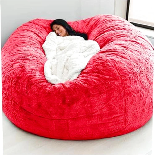 Handläufe Breathable and Comfortable Bean Bag Chair Cover (No Filler), Lazy Sofa Bed Cover Giant Fur Bean Bag Cover Washable Giant Bean Bag Chairs Cover