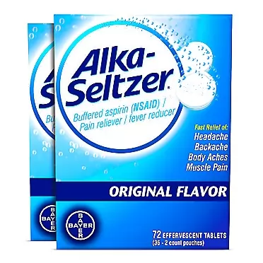 Alka-Seltzer Original Effervescent Tablets, Fast Relief of Headache, Muscle Aches, and Body Aches, 144 Count (72 x 2) 144ct