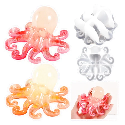 Titiepa Octopus Resin Molds, Silicone Ornament Mold for Epoxy Casting, Octopus Shape Sea Marine Silicone Resin Molds DIY Casting Crafts Christmas Ornament Resin Supplies, Home Decor